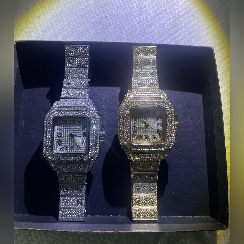 Silver and Gold Diamond-Accented Watches